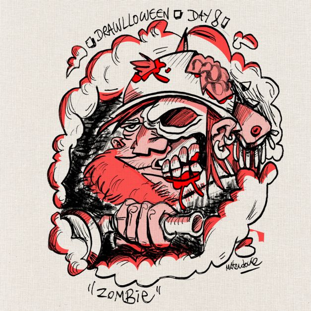 Drawlloween #08 - Zombie biker